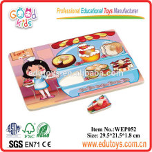 Pastry Cook Girls Pretend Play Wooden Baby Puzzle